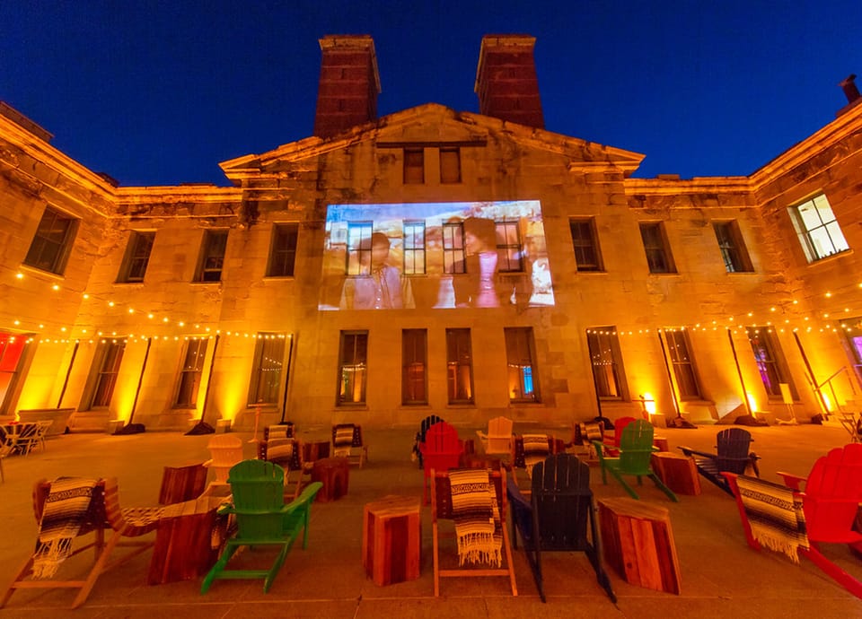 Slack Anniversary event planning included outdoor movies at San Francisco's Old Mint venue