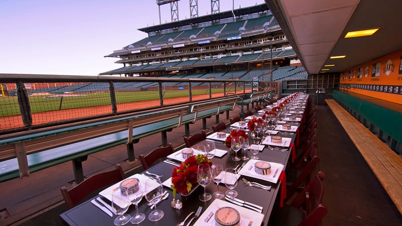 Giants stadium event planning Oracle Park Private Dining Meeting venue overlooking the field