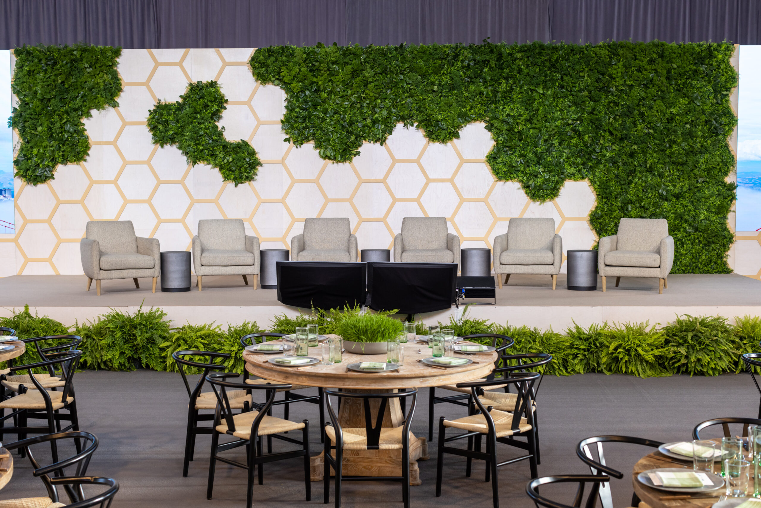 Guests painted freely on a wall-sized canvas at Slack's CSR event