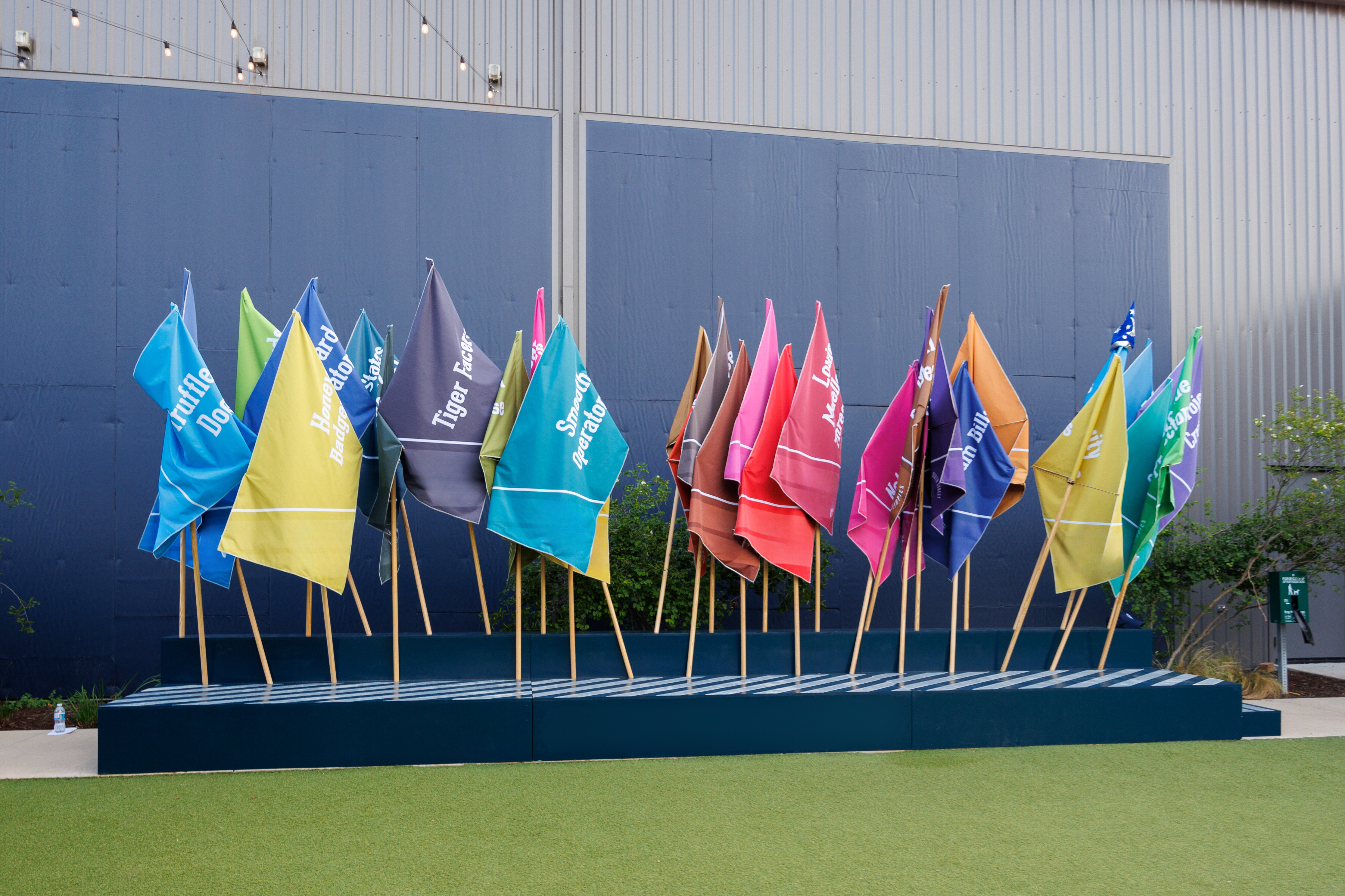 Guests painted freely on a wall-sized canvas at Slack's CSR event